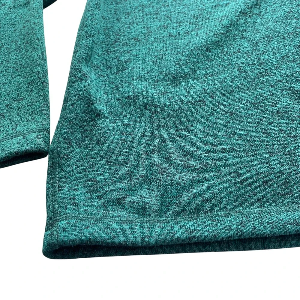 Eddie Bauer Men's XL Green Heathered 1/4 Zip Pullover Fleece Jacket Sweater Cozy